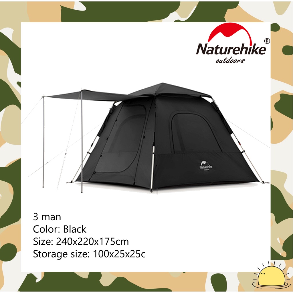 naturehike-nh21zp010-upf-50-ango-pop-up-tent-for-3-man-with-hall-pole-black