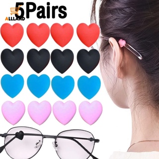5 คู่ ที่มีสีสัน รูปหัวใจ แว่นตา ซิลิโคน กันลื่น ที่เกี่ยวหู / ปลอกแว่นตา ทุกเพศ อุปกรณ์เสริม