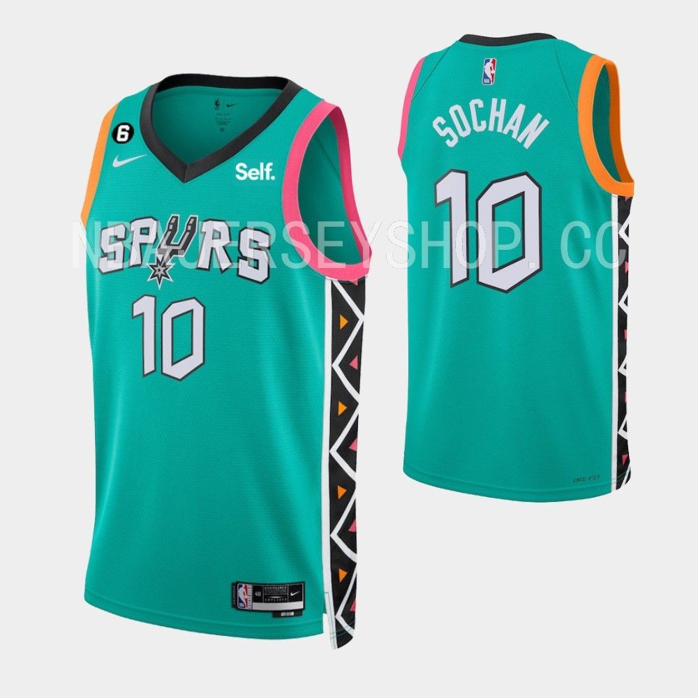 648-jeremy-sochan-nba-san-antonio-spurs-jeremy-sochan-ปี-2022-23-สําหรับผู้ชาย-เสื้อกีฬาแขนสั้น-ลายทีม-green-jersey-10-ชิ้น