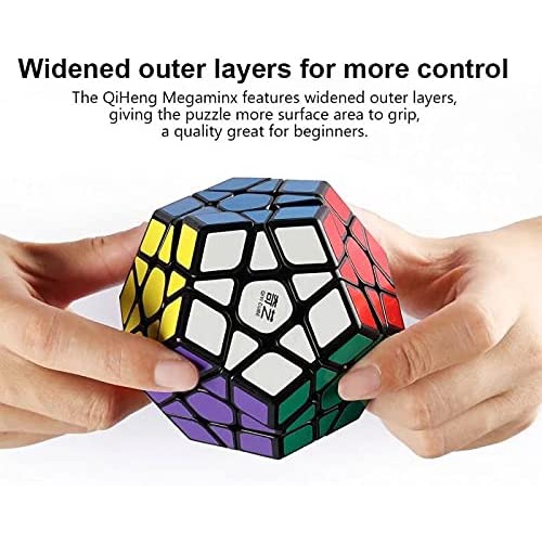 qiyi-ของเล่นปริศนา-รูบิค-megaminx-speed-cube-pentagonal-dodecahedron-cube-qiheng-สีดํา