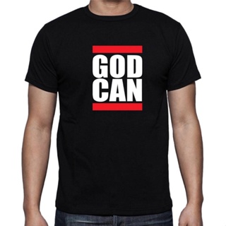 ใหม่ เสื้อยืด พิมพ์ลาย "GOD CAN" CHRISTIAN JESUS FAITH CROSS FUNNY สําหรับผู้ชาย_04