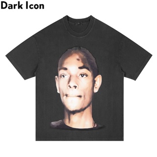 ◆♙☊Dark Icon Printed Loose Style Drop Shoulder Mens T-shirt Short Sleeve Summer Cotton Tee Shirts M_04