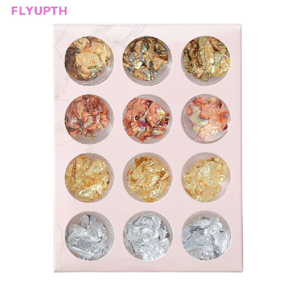 flyup-กระดาษฟอยล์กลิตเตอร์-สีทอง-สีเงิน-12-ช่อง-กล่อง-สําหรับตกแต่งเล็บ-th