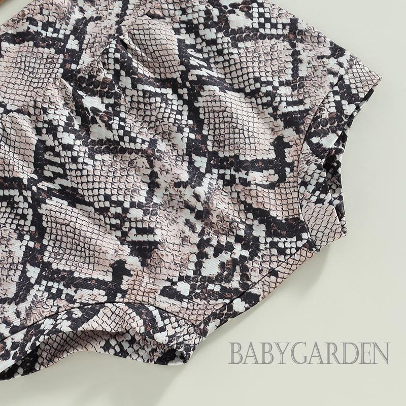 babygarden-0-24-เดือน-ชุดเสื้อผ้าเด็กผู้หญิง-เสื้อคอกลม-แขนกุด-สีพื้น-กางเกงขาสั้น-พิมพ์ลายหนังงู-ที่คาดผม