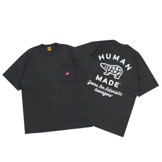 HUMAN MADEs New Love Print T-shirt Behind The Polar Bear Cotton Round Neck Couple Short Sleeves_07