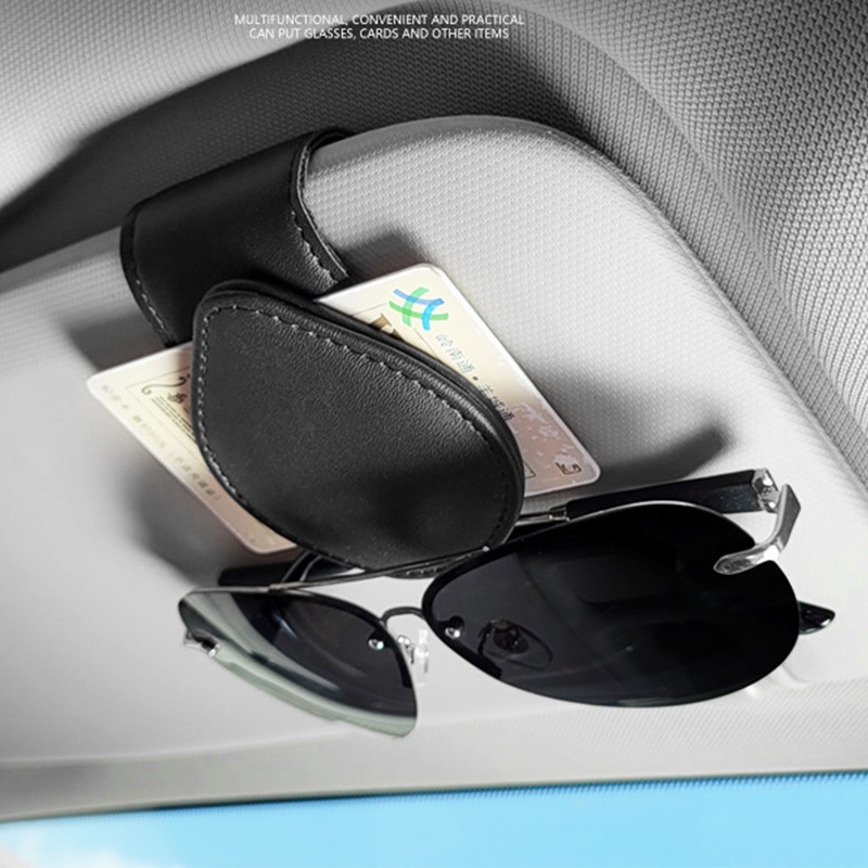 คลิปหนีบแว่นตารถยนต์-หนัง-pu-อเนกประสงค์-ที่บังแดดบิลการ์ด-ที่ใส่แว่นกันแดด-คลิปแว่นตา-ติดตั้งง่าย-ปลอดภัย