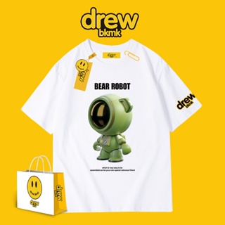 drew smiley T-shirt short-sleeved NASA co-branded space astronaut autumn new loose cotton men and women_01