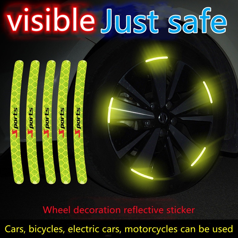 สติ๊กเกอร์สะท้อนแสง-เพื่อความปลอดภัย-แบบสากล-สําหรับติดล้อรถยนต์-รถจักรยานยนต์-จํานวน-20-ชิ้น