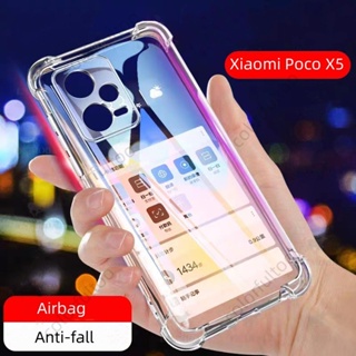 เคสโทรศัพท์มือถือซิลิโคน TPU ใส แบบนิ่ม กันกระแทก ป้องกันกล้อง สําหรับ Xiaomi Poco X5 Pro X5Pro M5 PocoX5 PocoM5