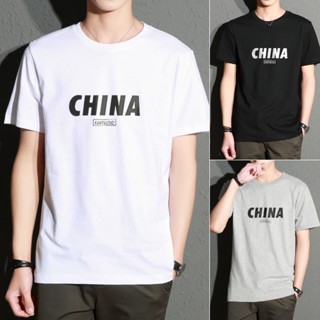 เสื้อยืด พิมพ์ลาย สไตล์เกาหลี เข้ากับทุกชุด แฟชั่นสําหรับผู้ชาย