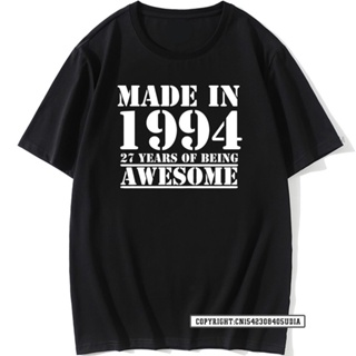 Funny Made In 1994 27 Years Of Being Awesome Birthday Print T-Shirt Cotton T Shirts Men Top T-Shirts Camisa Tees Co_03