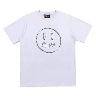 Drew House T-shirts Men Woman Outdoor Sports Short Sleeve Loose Casual Sketch lines Smiley Printing Tee Tops_03