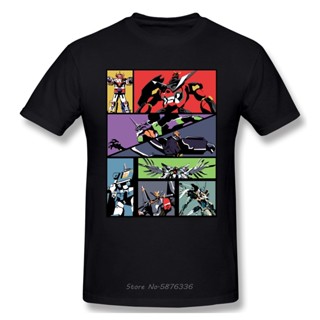 [S-5XL] เสื้อยืดลําลอง ผ้าฝ้าย แขนสั้น คอกลม พิมพ์ลาย Super Robots สไตล์ฮาราจูกุ สําหรับผู้ชาย