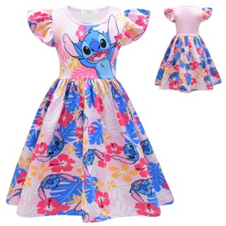 ชุดเดรสเจ้าหญิง Stitch Lilo แฟชั่นฤดูร้อน สําหรับเด็กผู้หญิง