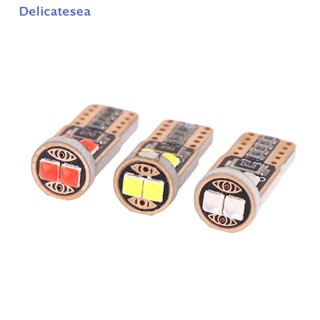 [Delicatesea] หลอดไฟ LED T10 W5W 6SMD 3030 ขนาดเล็ก สําหรับติดตกแต่งภายในรถยนต์ 2 ชิ้น