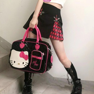 Kawaii Sanrios Hello Kitty กระเป๋าถือ กระเป๋าเดินทาง หนัง Pu ลายการ์ตูน ความจุสูง แฟชั่นสําหรับผู้หญิง
