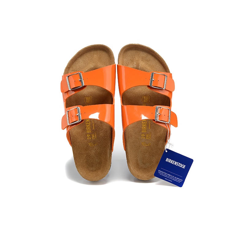 original-birkenstock-slippers-birkenstock-two-button-orange-mirror-sandals-34-43