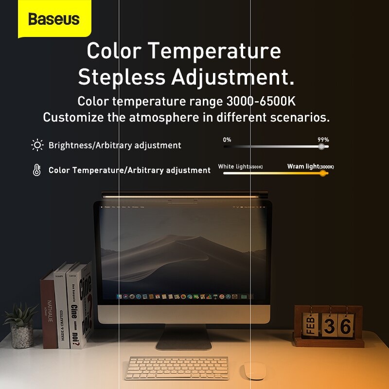 Baseus LED Light Desk Lamp ไฟติดหน้าจอ โคมไฟแขวนหน้าจอ สําหรับอ่าน ...