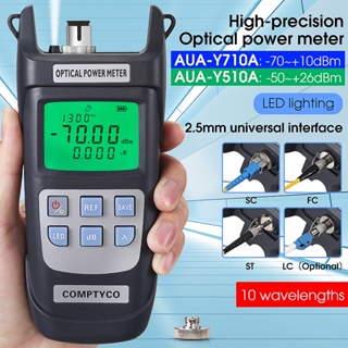 Aua-y510a OPM เครื่องทดสอบสายไฟเบอร์ออปติคอล 10 คลื่น อินเตอร์เฟซ 2.5 มม. - 50~+26dBm - 70~+10dBm