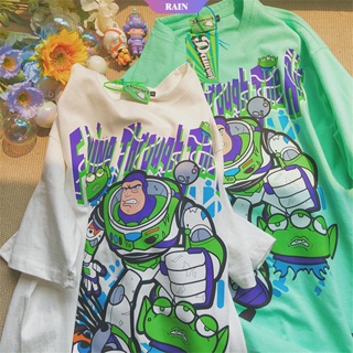 เสื้อยืดแขนสั้น คอกลม พิมพ์ลายการ์ตูน Buzz Lightyear Toy Story น่ารัก สไตล์ฮาราจูกุ แฟชั่นคู่รัก สําหรับผู้หญิง [RA_05