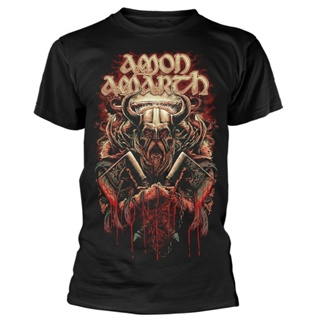 YUANL5 {Ready Stock XS-6XL} Amon Amarth Fight Amon Amarth Fire Horses Casual Short Sleeve Tops Printed 100% Cotton _01
