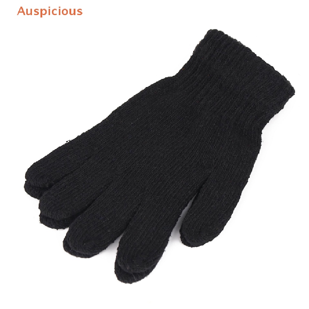 มงคล-1-คู่-สีดํา-ถุงมือทุกนิ้ว-สําหรับผู้หญิงและผู้ชาย-ถุงมือผ้าฝ้ายถัก-ขนสัตว์-ฤดูหนาว-ถุงมือออกกําลังกายที่อบอุ่น