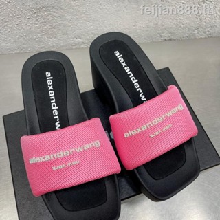 [EUR Size] Alexander Wang รองเท้าแพลตฟอร์ม ระบายอากาศ ลายดาว สีชมพู แฟชั่นคลาสสิก