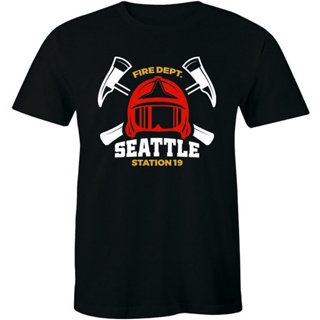 เสื้อยืดแขนสั้น พิมพ์ลาย Seattle Fire Departt Firefighter Station 19 Tv Series สําหรับผู้ชาย