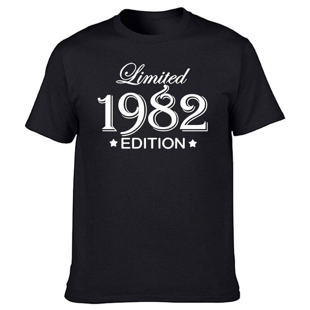 เสื้อยืดคอกลม-แขนสั้น-ผ้าฝ้าย-พิมพ์ลายตลก-made-in-1982-แฟชั่นฤดูร้อน-สําหรับผู้ชาย-1982