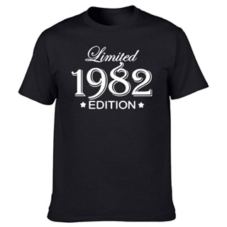 เสื้อยืดคอกลม แขนสั้น ผ้าฝ้าย พิมพ์ลายตลก Made In 1982 แฟชั่นฤดูร้อน สําหรับผู้ชาย 1982