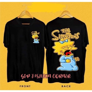 เสื้อแฟชั่นผญ - $#$The Simpsons ด้านหน้าและด้านหลังเสื้อยืดที่มีคุณภาพดีผ้าฝ้าย100%ใช้งานชีวิตแบรนด_07