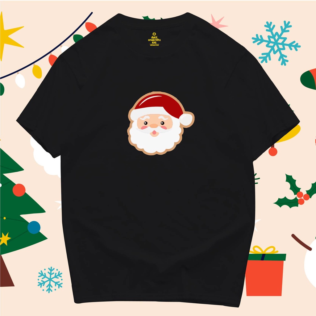 พร้อมส่งเสื้อเฮีย-เสื้อยืดคริสมาส-santa-เล็ก-กลางอก-ผ้า-cotton-ใส่ได้ทั้งแบบธรรมดาและใส่แบบ-oversize