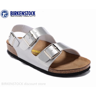 【Original】Birkenstock Milano Mens/Womens Classic Cork Silver Snake Sandals 34-46