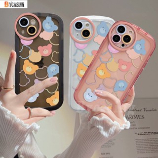 เคสโทรศัพท์มือถือ ยางนิ่ม แบบใส กันกระแทก ลายหมีน่ารัก หลากสี สําหรับ Samsung A04S A04 A04E A13 A03 A03S A23 A02S A11 A12 A10 A50 A52 A52s A20S A10S A51 M10 M32 M22 J7 PRO