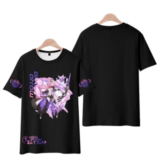 ☾2022 New Anime Honkai Impact 3 Elysia T Shirt Japanese Mens Fashion Women Loose 3D Printing Unisex_01