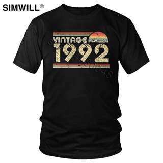 Mens Classic Vintage 1992 T Shirt Birthday Gift T-Shirt Short Sleeves Cotton Casual Tee O-neck Regular Fit Tops Cl_03