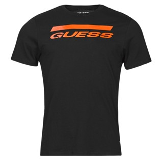 พร้อมส่ง GUESS เสื้อยืดลําลอง แขนสั้น คอกลม สีดํา แฟชั่นฤดูร้อน สไตล์เกาหลี สําหรับผู้ชาย