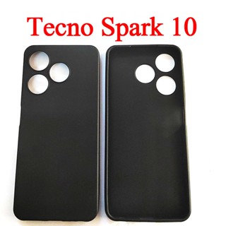 Tecno Spark 10 เคสโทรศัพท์มือถือ แบบนิ่ม สีดําด้าน