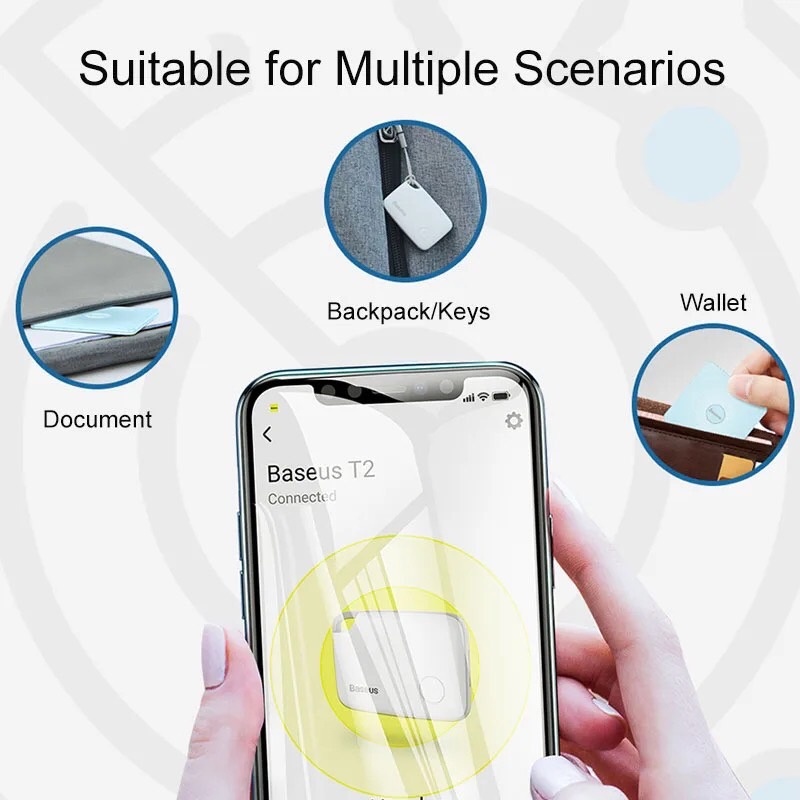 baseus-intelligent-gps-t2-อุปกรณ์ติดตามไร้สาย-เครื่องติดตาม-อัจฉริยะ-ติดตามคน-ติดตามของ-สัตว์เลี้ยง