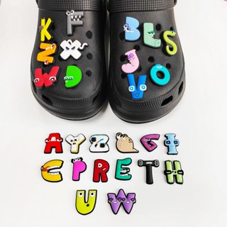 CROCS Jibbitz ตัวอักษร Lore Jibits Croc Charm อุปกรณ์เสริม สําหรับตกแต่งรองเท้าเด็ก