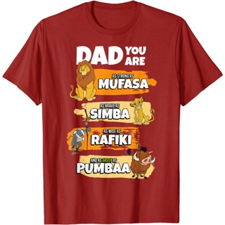 Kl เสื้อยืดผ้าฝ้าย แขนสั้น พิมพ์ลายดิสนีย์ The Lion King Dad You Are Word Stack สไตล์วินเทจ ทรงหลวม โอเวอร์ไซซ์ สํา_05