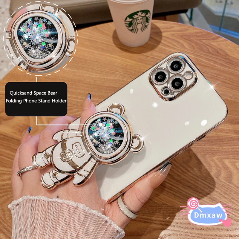 เคสโทรศัพท์มือถือ-แบบนิ่ม-ลายหมีกากเพชร-มีทรายไหล-สําหรับ-realme-c55-9i-10-5g-10-pro-plus-4g-gt-neo-5-se