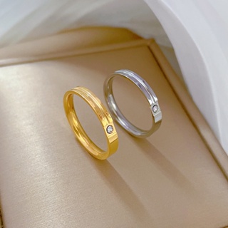 [Does Not Fade] แหวนนิ้วชี้ เหล็กไทเทเนียม ทรงเรขาคณิต สไตล์มินิมอล เรียบง่าย เครื่องประดับ สําหรับผู้หญิง ผู้ชาย
