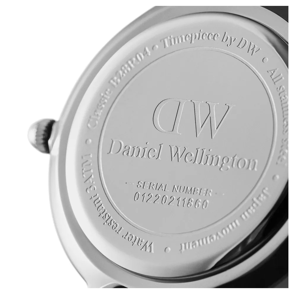 ทักแชทรับโค้ด-daniel-wellington-นาฬิกาข้อมือ-petite-sterling-s-black-28มม-สีเงิน