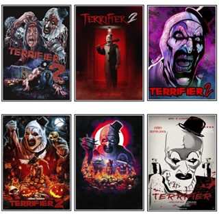 โปสเตอร์สติกเกอร์วอลเปเปอร์ ลายภาพยนตร์ Terrifier 2 สําหรับตกแต่งห้องนั่งเล่น บาร์