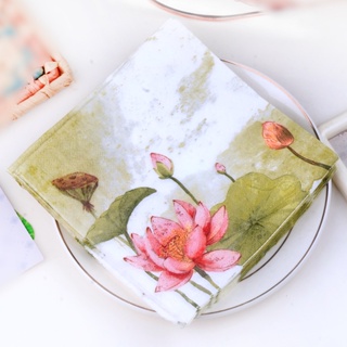 กระดาษเช็ดปาก พิมพ์ลายดอกไม้ สีชมพู สําหรับตกแต่งงานปาร์ตี้ งานแต่งงาน 20 ชิ้น