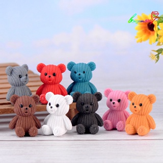 【AG】Bear Figurine Animal Shaped Easy Carry Adorable Lovely Sitting Miniature Bear