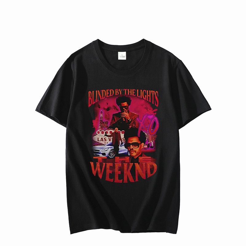 เสื้อคนอ้วนผญ-ขายร้อนใหม่-tees-the-weeknd-เสื้อยืดผู้ชายสตรีทแวร์ลําลองกราฟิกเสื้อยืดผู้ชาย-tees