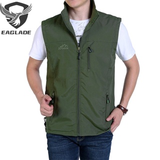 Eaglade เสื้อกั๊กลําลอง สีเขียว สําหรับผู้ชาย RFWJ7882