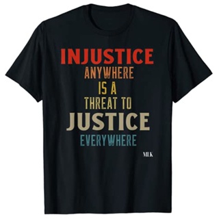 เสื้อยืดเด็กผช ความอยุติธรรมทุกที่เป็นภัยคุกคามต่อความยุติธรรมทุกที่เสื้อยืด MLK สินค้าขายดีที่กําหนดเอง